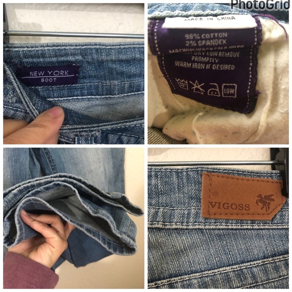 VIGOSS Womens Juniors 5 New York Boot Cut Jeans Light Wash Low Rise - Picture 14 of 14